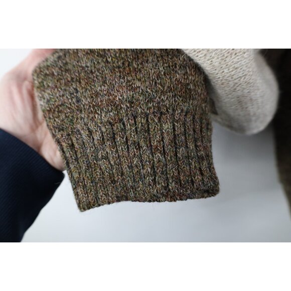 Vtg 90s Streetwear Mens Large Alpaca Wool Blend Knit Collared Sweater Earth Tone - Picture 7 of 11